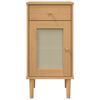 vidaXL Bedside Cabinet Brown Solid Pine Wood Medium Bedside Cabinet