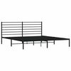 vidaXL Bed Frame Black Powder-coated steel King Bed Frame Rectangular