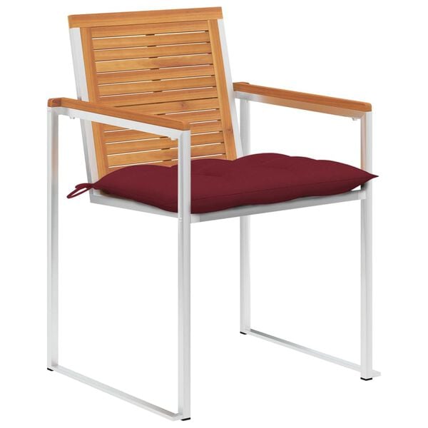 vidaXL Patio Chairs 4 pcs with Cushions Solid Acacia Wood