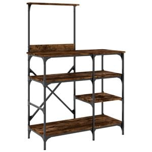 vidaXL Baker's Rack Smoked Oak 35.4"x15.7"x52" Engineered Wood and Metal