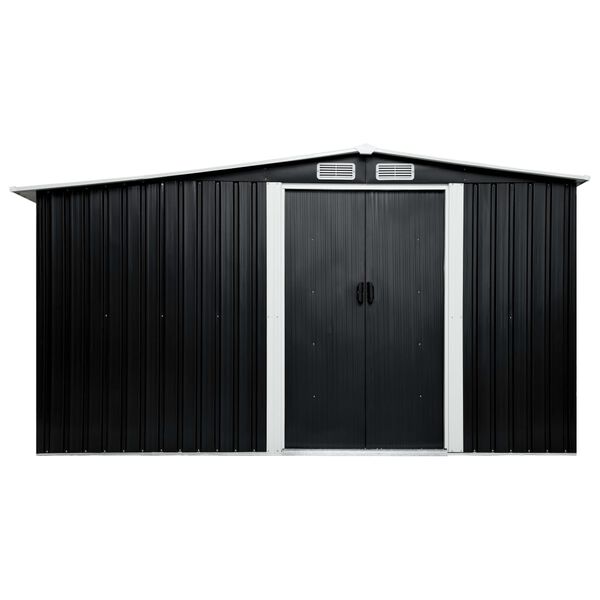 vidaXL Garden Shed Anthracite Galvanized Steel Large Modern