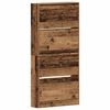 vidaXL Shoe Cabinet Old Wood 31.50 x 8.27 x 64.37 in Engineered Wood