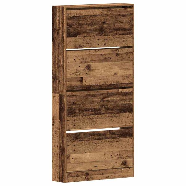 vidaXL Shoe Cabinet Old Wood 31.50 x 8.27 x 64.37 in Engineered Wood