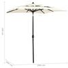 vidaXL Parasol Sand Polyester 6.6ft x 6.6ft Collapsible Garden Parasol