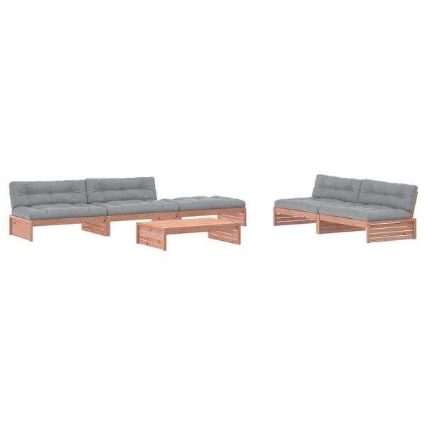 vidaXL Garden Lounge Set Grey Solid Douglas Fir wood Large Modular