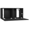 vidaXL TV Cabinet Set of 3 Black Engineered wood 23.6x11.8x11.8 in