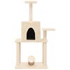 vidaXL Cat Tree Cream Engineered wood, plush, sisal Medium Cat Tree
