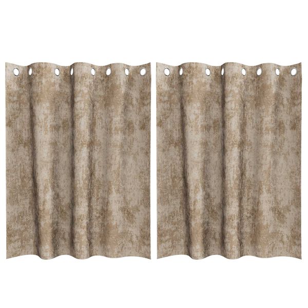 vidaXL Velvet Curtains 2 pcs Champagne 55.12 x 55.12 in Velvet