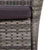 vidaXL Dining Chair With Stool Gray Poly Rattan Standard