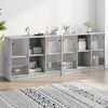 vidaXL Bookcase Concrete grey Engineered wood, glass Large Bookcase