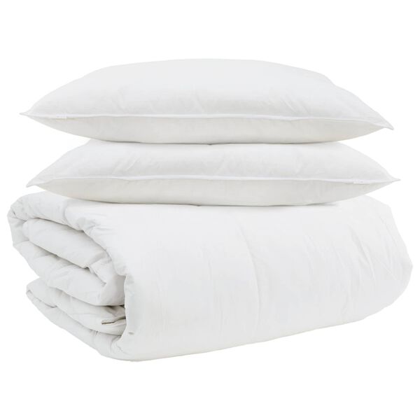 vidaXL Duvet Set with Pillow 3 pcs White Down Feather