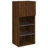 vidaXL TV Cabinet Brown Oak Engineered wood, glass TV Cabinet