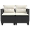vidaXL Garden Sofa Black PE rattan, powder-coated steel, 100% polyester