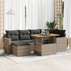vidaXL Garden Sofa Set Grey PE rattan Large Adjustable Armrests