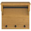 vidaXL Wall-mounted Coat Rack Walnut Solid pinewood 16.9 x 11.8 x 16.5 in