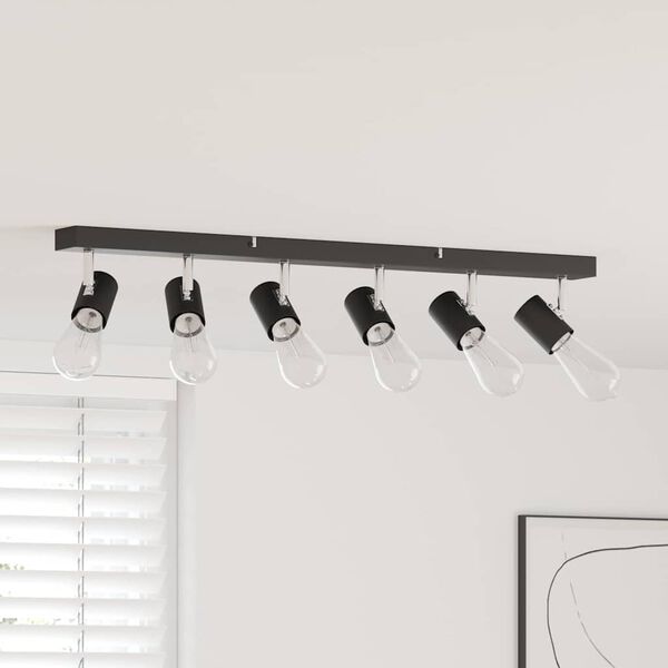 vidaXL Ceiling Spotlight Black 28.74 x 2.56 x 4.53 in Metal