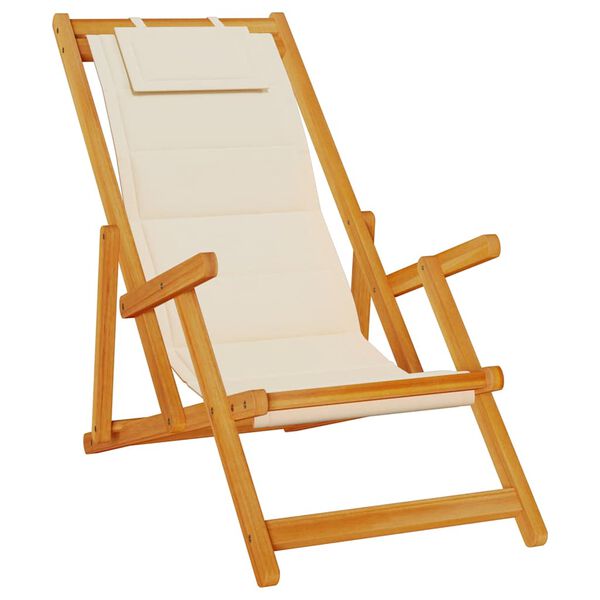 vidaXL Beach Chair 2 pcs Brown 61.5 x 123 x 82cm Solid Acacia wood