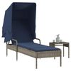 vidaXL Patio Sun Lounger Gray PE rattan, powder-coated steel, polyester