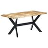 vidaXL Dining Table Natural Wooden Solid rough mango wood