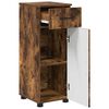 vidaXL Bathroom Cabinet with Door Smoked Oak 11.81 x 13.78 x 31.50 in