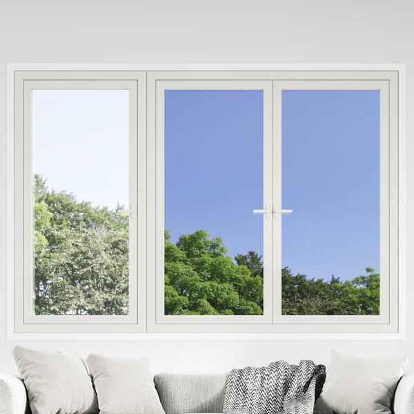 vidaXL Solar Film Set of 3 Silver PVC One Way Window Film UV-resistant