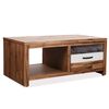 vidaXL Coffee Table Brown, Black, White Solid acacia wood, MDF