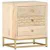vidaXL Bedside Cabinet Natural and gold