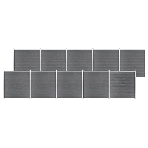 vidaXL Garden Fence WPC 683.9"x73.2" Gray