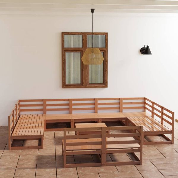 vidaXL Garden Lounge Set Honey brown Solid pine Large Modular