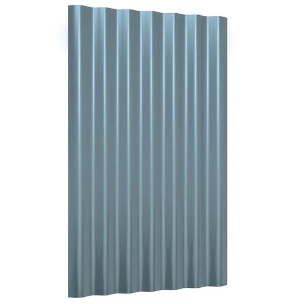 vidaXL Roof Panels 36 pcs Galvanized Steel Gray 23.6"x14.2"