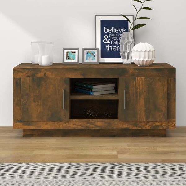 vidaXL TV Stand Smoked Oak 40.2"x13.8"x17.7" Engineered Wood