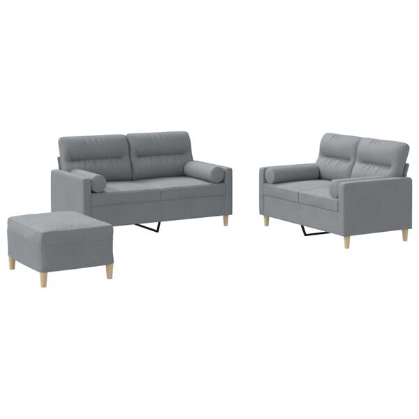 vidaXL Sofa Set Light Grey