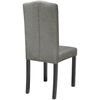 vidaXL Dining Chair Set of 4 Grey Polyester, Rubber wood Standard