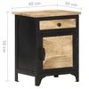 vidaXL Bedside Cabinet Black and brown Solid mango wood Compact