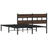 vidaXL Bed Frame Brown Oak Steel Double Bed Frame Rectangular Modern