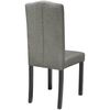 vidaXL Dining Chair Set of 2 Gray Polyester fabric and Rubber wood