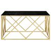 vidaXL Coffee Table Gold Stainless Steel 39.4 x 39.4 x 19.7 in