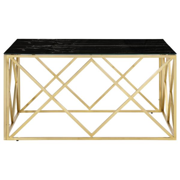 vidaXL Coffee Table Gold Stainless Steel 39.4 x 39.4 x 19.7 in