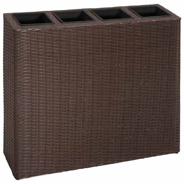 vidaXL Raised Bed Brown Poly rattan, plastic Medium Raised Bed