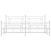 vidaXL Bed Frame White Powder-Coated Steel Full Bed Frame Rectangular