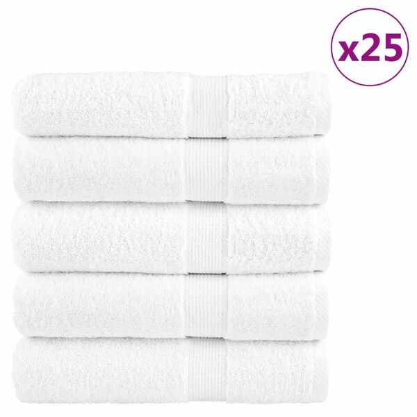 vidaXL Bath Towel Set of 25 White 100% ring-spun cotton 39.4 x 59.1 in