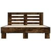 vidaXL Bed Frame Smoked Oak Engineered Wood, Metal 53x75 in Durable