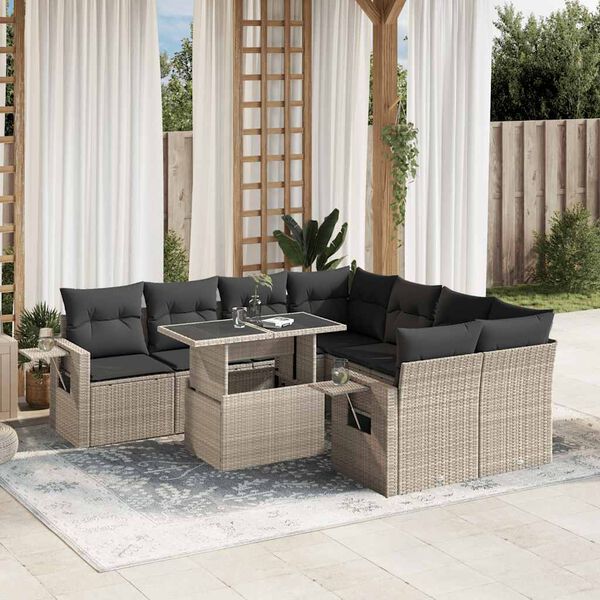 vidaXL Garden Sofa Set Light grey, Anthracite