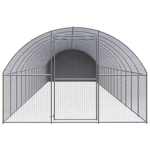 vidaXL Chicken Coop Silver Galvanized Steel Large Durable Chicken Coop