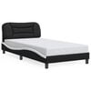 vidaXL Bed Frame Black Faux Leather Single Bed Frame Rectangular
