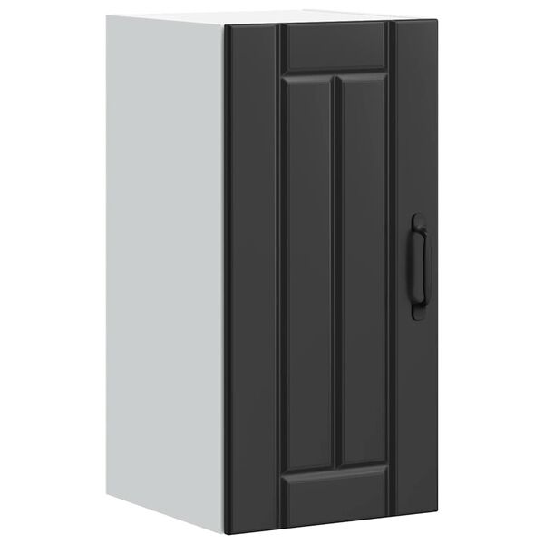 vidaXL Kitchen Wall Cabinet Black Engineered Wood Doors