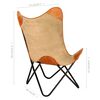 vidaXL Butterfly Chair Brown Genuine leather, canvas, powder-coated iron