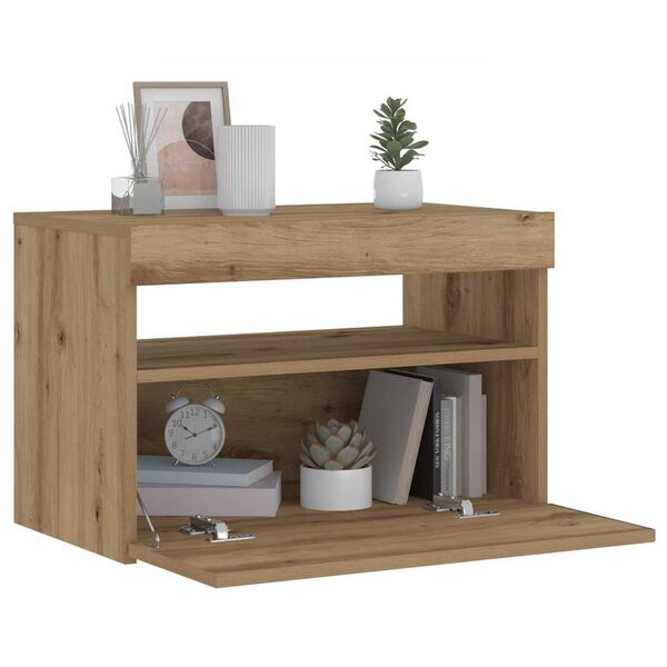 vidaXL Bedside Cabinet Artisan Oak Engineered Wood