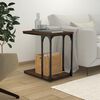 vidaXL Side Table Brown oak Engineered wood Compact C Shape Side Table