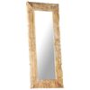 vidaXL Mirror Natural wood Solid mango wood 43.3x19.7 in